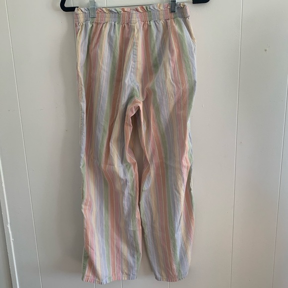 L.L. Bean Vintage Flowy Paper Bag Waist Pants | Rainbow Pattern | Small - Picture 2 of 7